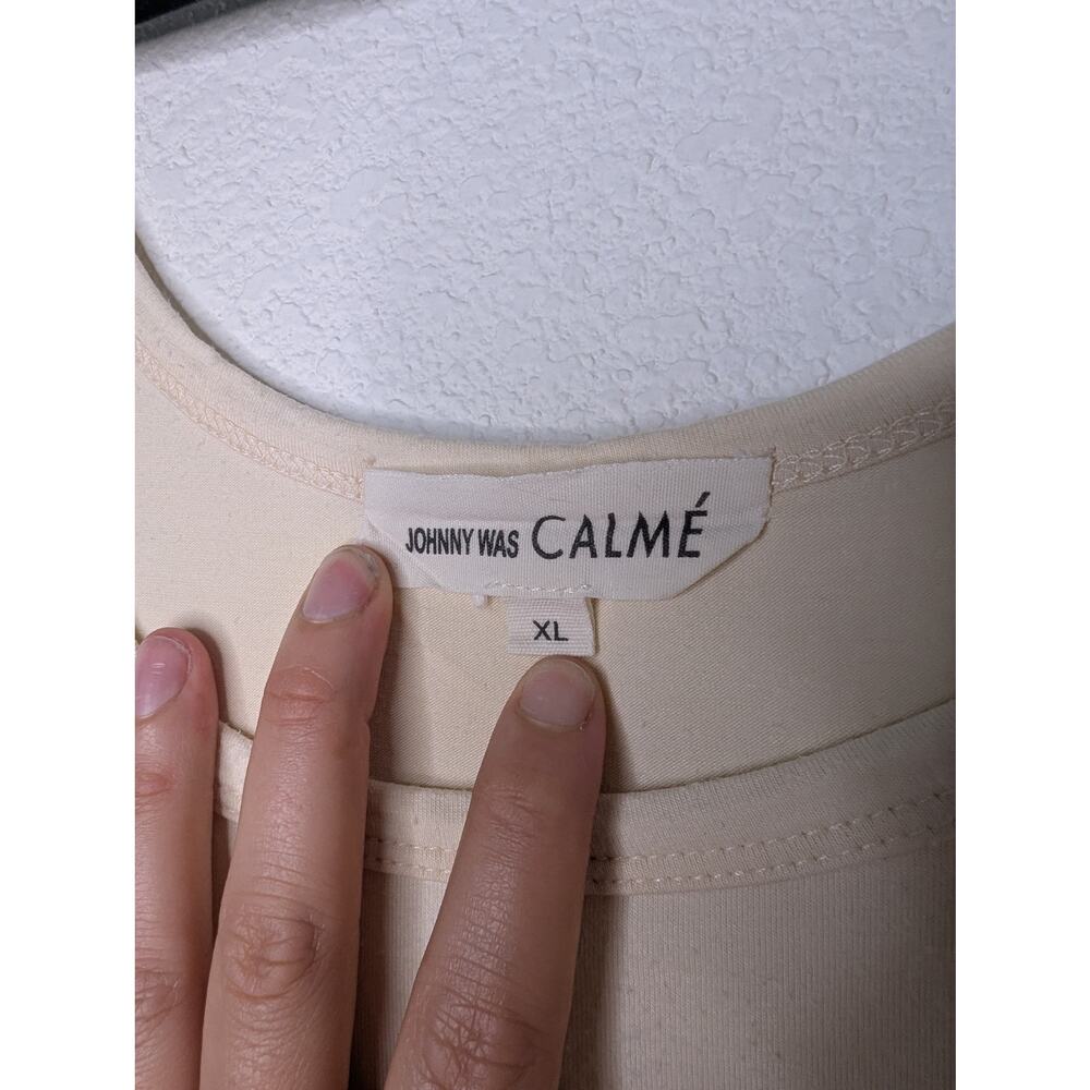Johnny Was Calme Elevated Basic Off White Tank Sz… - image 3